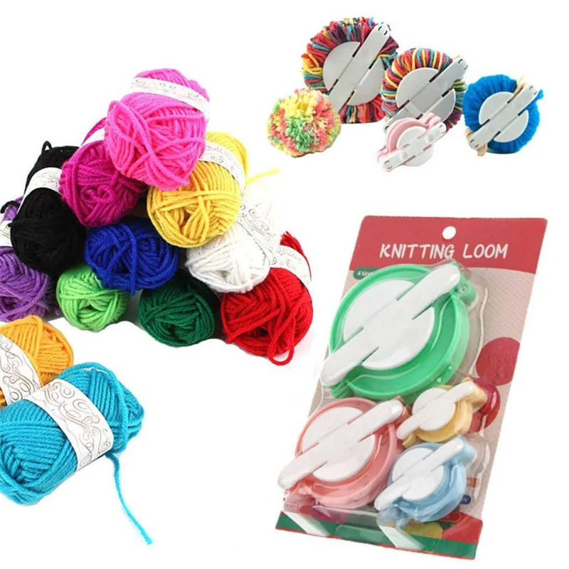 4 Sizes Wool Ball Maker Knitted Tools Yarn Pompon Wool Plush Ball Set Fluff Weaver Production Tools Pompoms