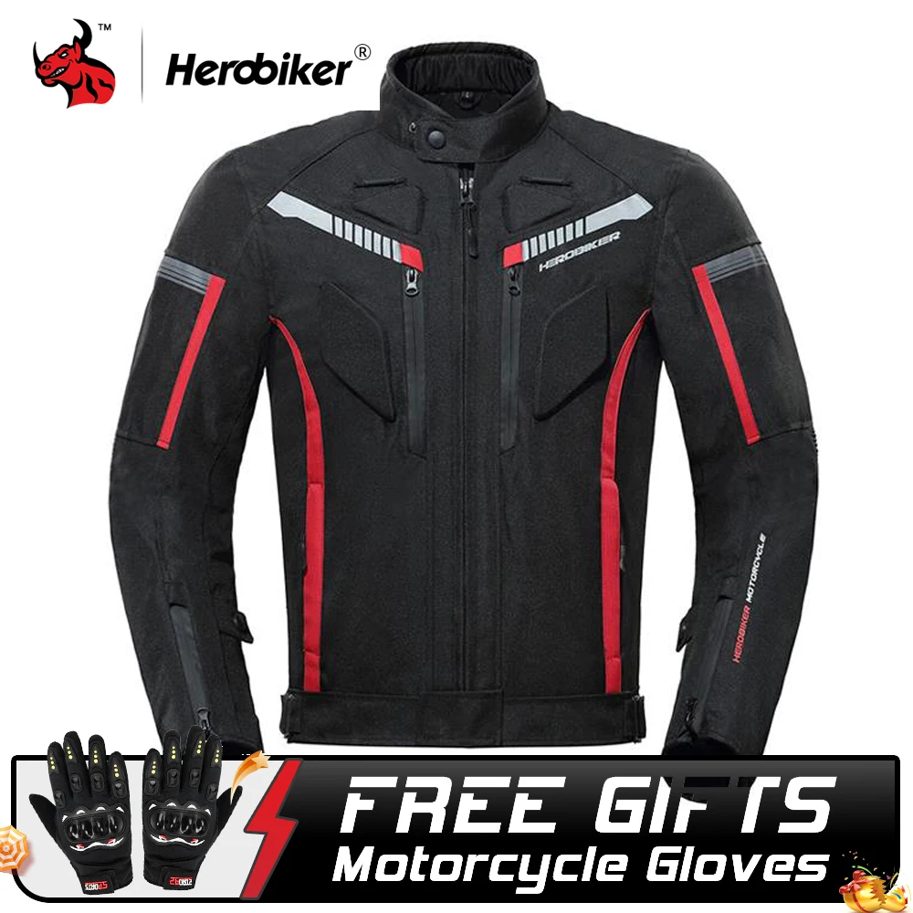 

Куртка HEROBIKER Мужская мотоциклетная, водонепроницаемая куртка, защитное снаряжение, куртка для езды на мотоцикле, доступно в Испании/России