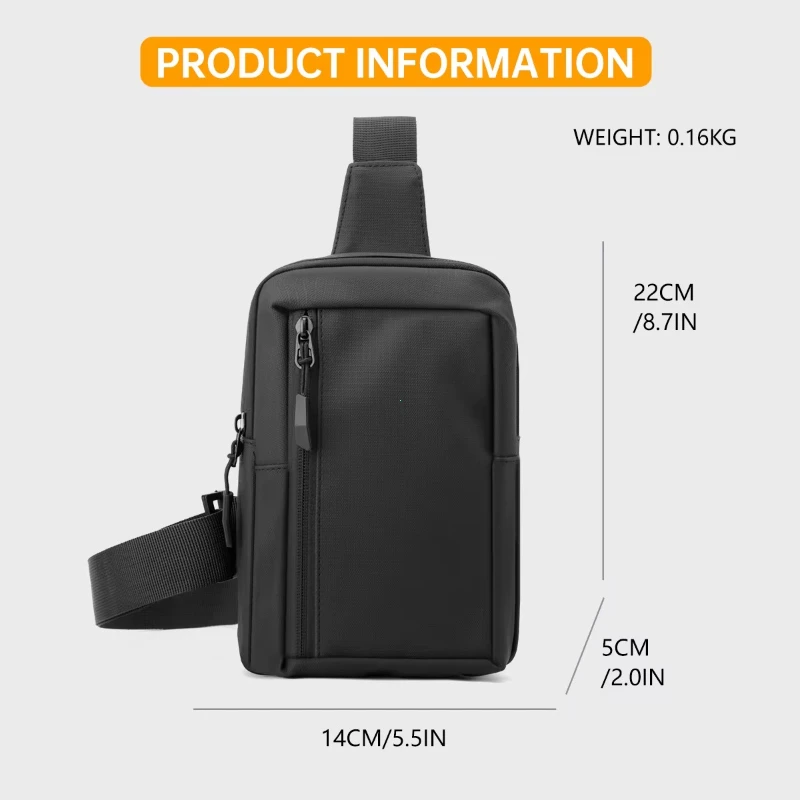 Men's Business Crossbody Bags 2026 New Chest Bag Men's Sling Shoulder Bag Waterproof Outing Backpack Hiking Mobile Phone Bag