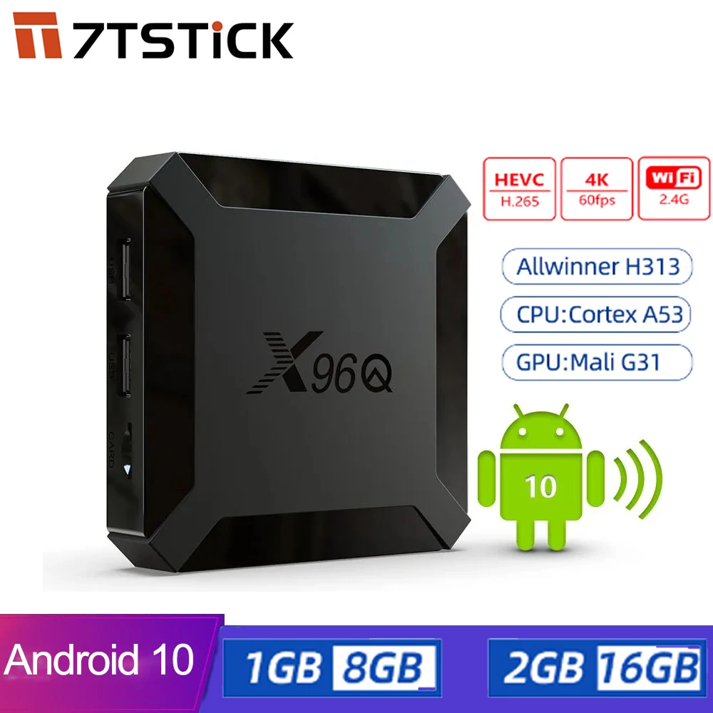 

7T STICK X96Q Android 10.0 Smart TV BOX 2GB 16GB Allwinner H313 Quad Core 2.4G WIFI 4K VS X96 Mini Set Top Box 1GB 8GB 2GB 16GB