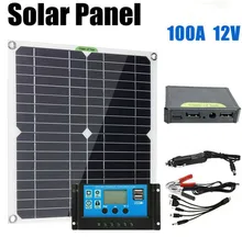  Solar panel 12v kit complete flexible solar charger for 12v battery car boat refrigerator home camping 