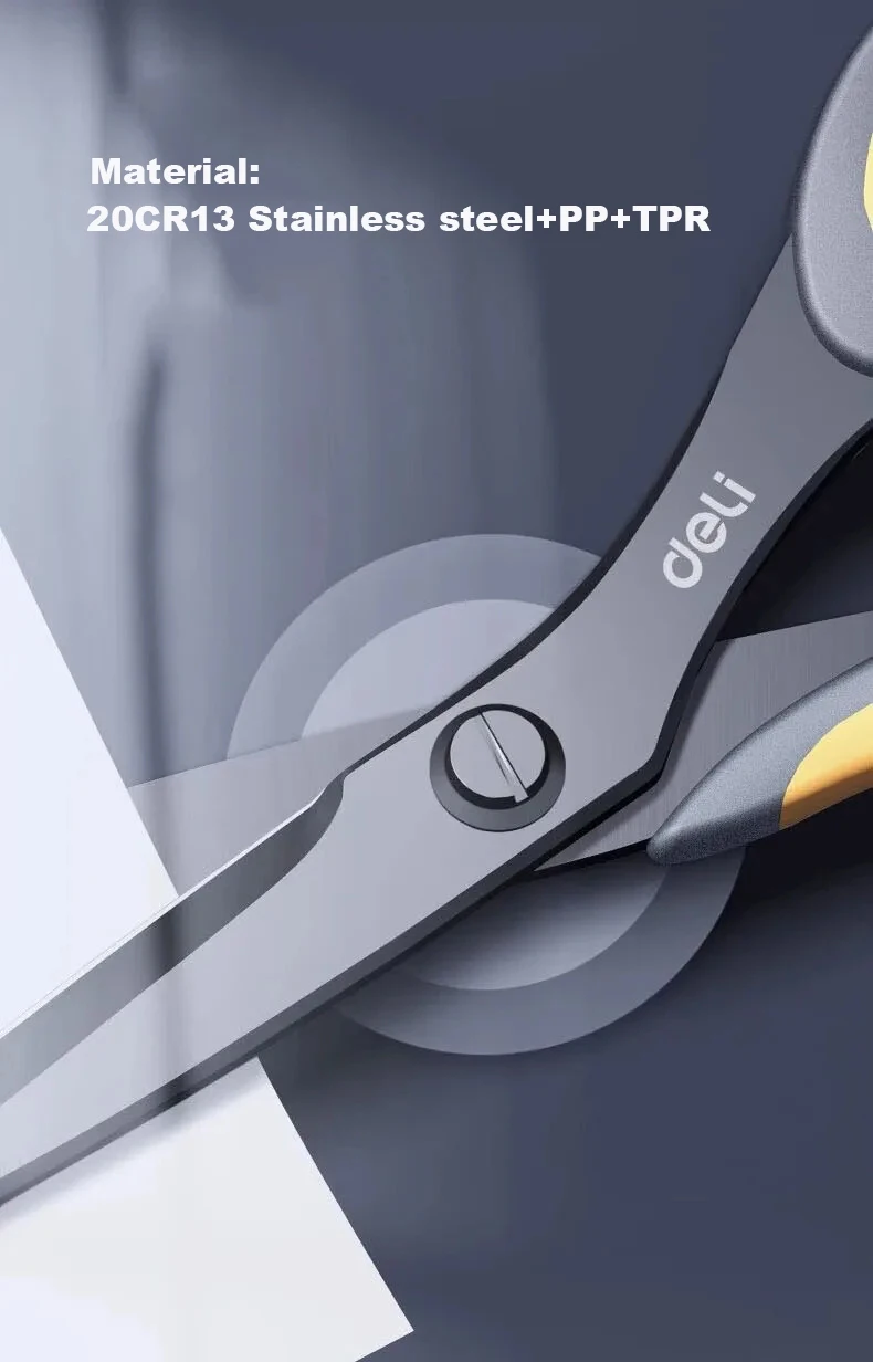 Anti-Stick Scissors - 175mm Deli Craft  Stationery Tool for Office School DIY