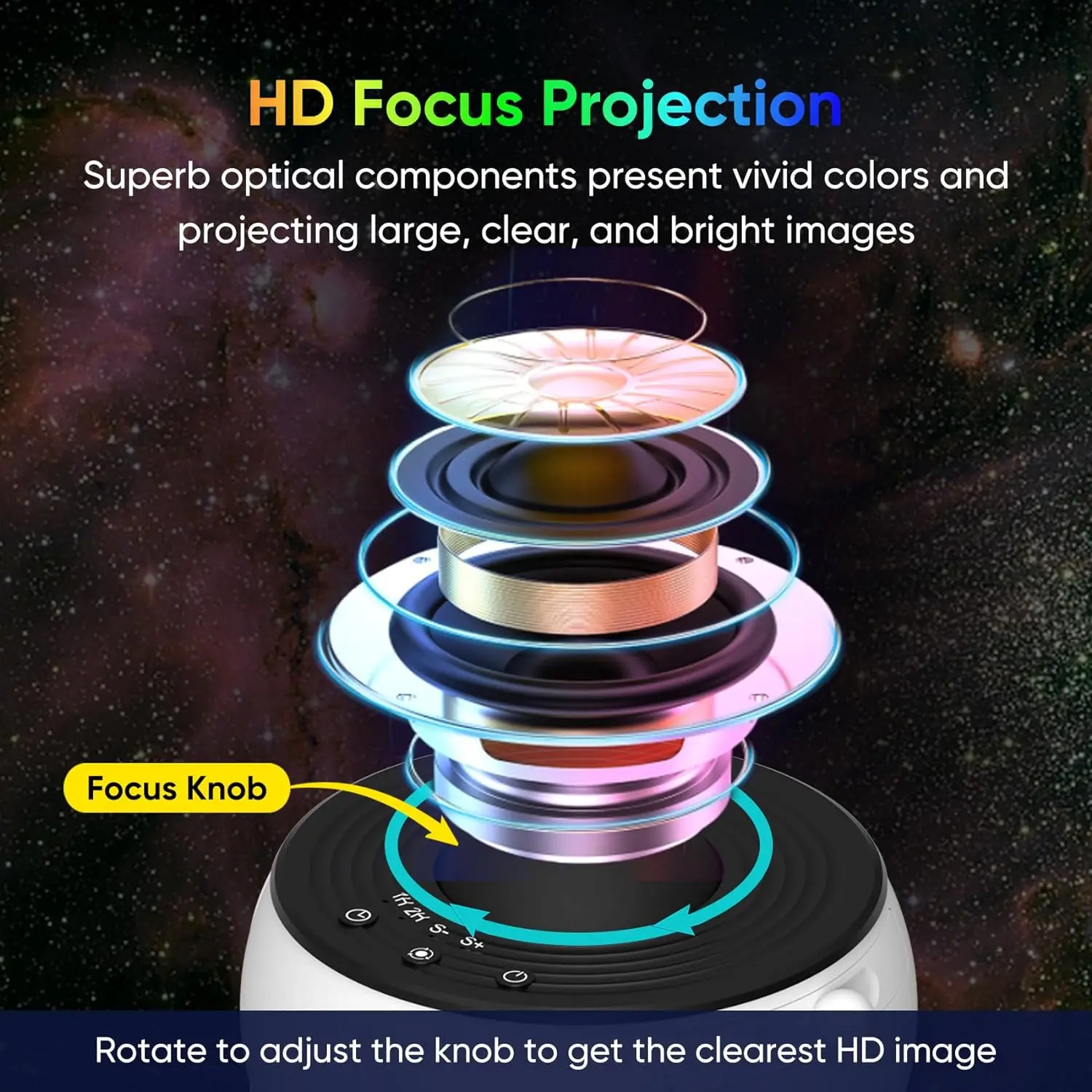 12 in 1 Cosmic Starry Sky Galaxy 4K HD Projector Night Light Decoration 360° Rotate Bedroom Romantic Lamp for Kids Adults Gift 4