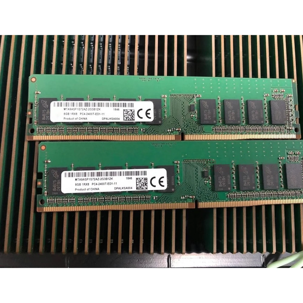 MT RAM 8G 8GB 1RX8 DDR4 PC4-2400 MTA9ASF1G72AZ-2G3B1 ECC UDIMM 메모리용, 1 개