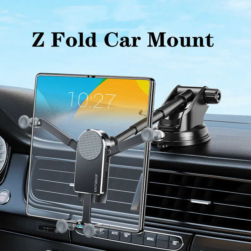 Hipacool Car Mount Phone Stand For Samsung Galaxy Z Fold 4 3 Z Fold 2 S21 S20 W22 W21 iPhone Suction Cup iPad Phone Holder