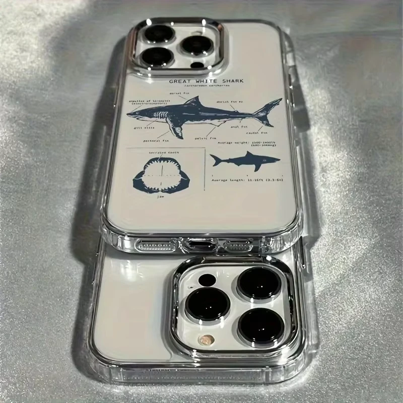 Summer Ocean Shark Design Soft Clear Phone Case Cover