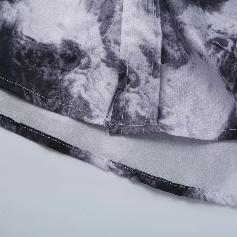Ink Color 2024 Fashion Summer Men Loose Shirt Printing Shirt Casual Trend Affordable Short Sleeved Comfortable All-match Tops
