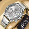 LIGE Luxury Man Wristwatch Waterproof Luminous Chronograph Watch for Men Stainless Steel Men's Quartz Watches Reloj Hombre+Box 1