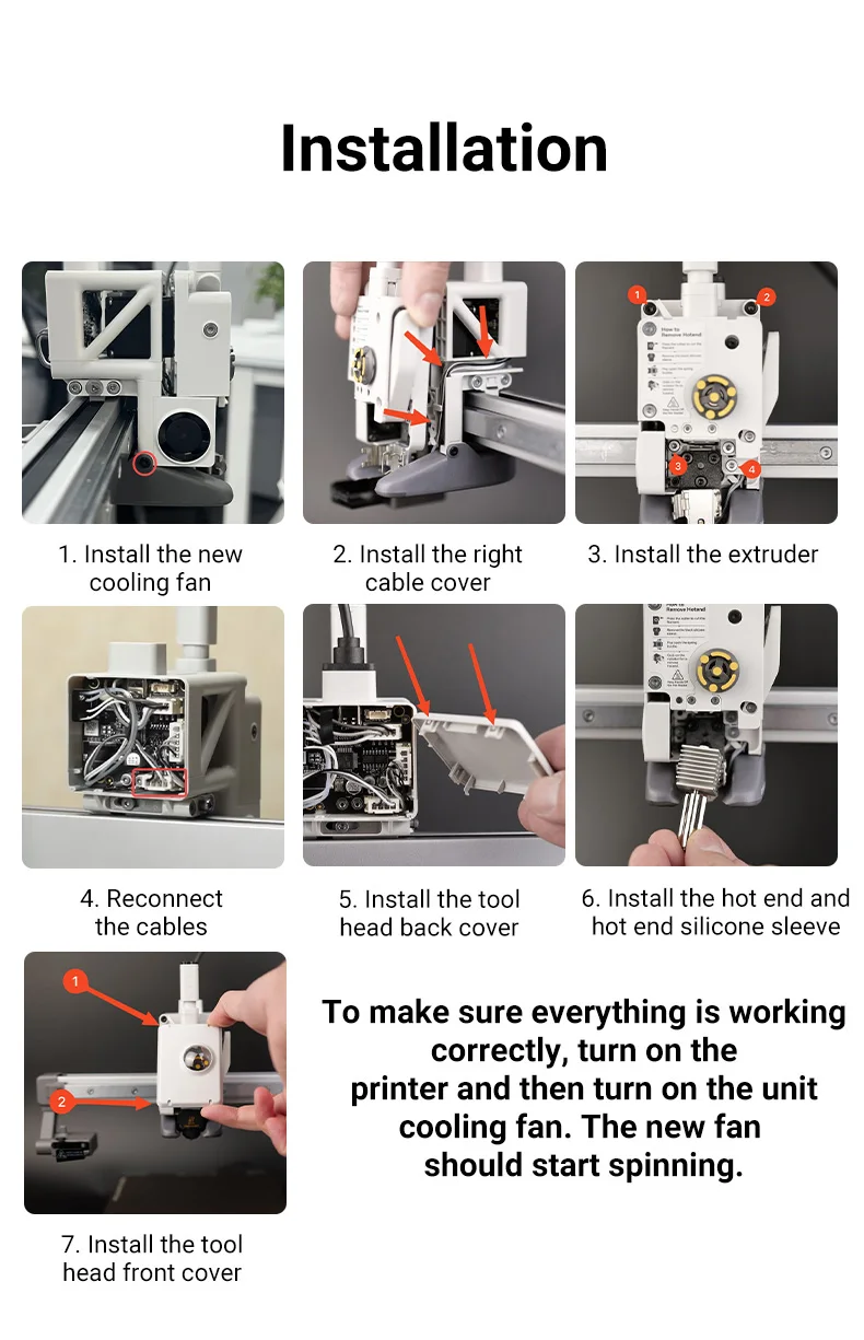 Verbesserter A1/A1 Mini Kühlventilator 5015 Luftgebläse-Komponenten Ersatzteile Kühler-Ersatz für Bamboo Lab A1/A1 Mini 3D-Drucker – Detail 6
