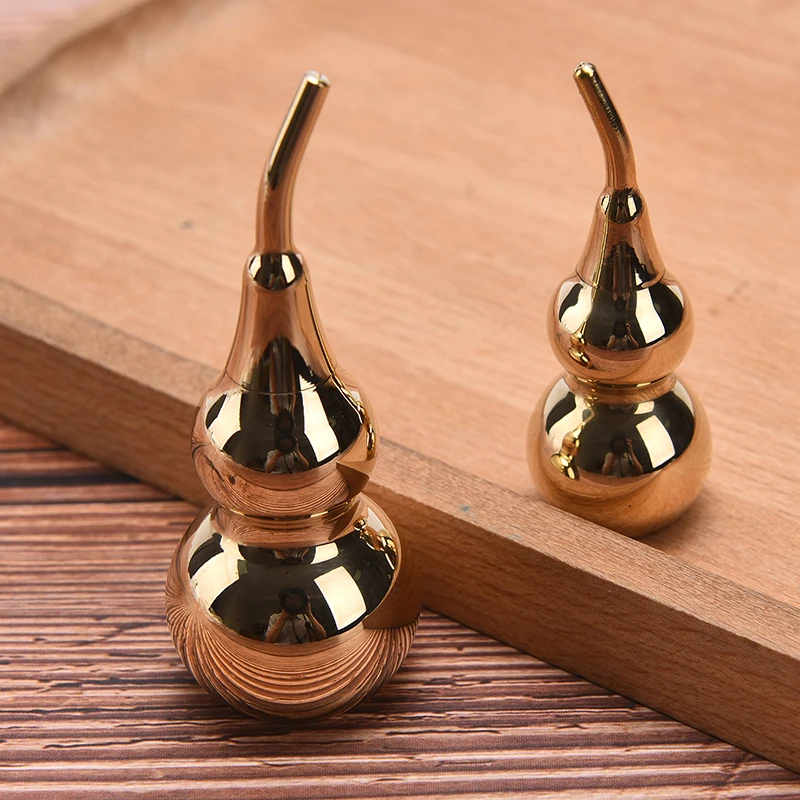 

1PC Brass Handicraft Die-Casting Gourd Hollow Key Car Button Wind Bell Mini Storage Home Decoration Pendant Bronze Creative Gift