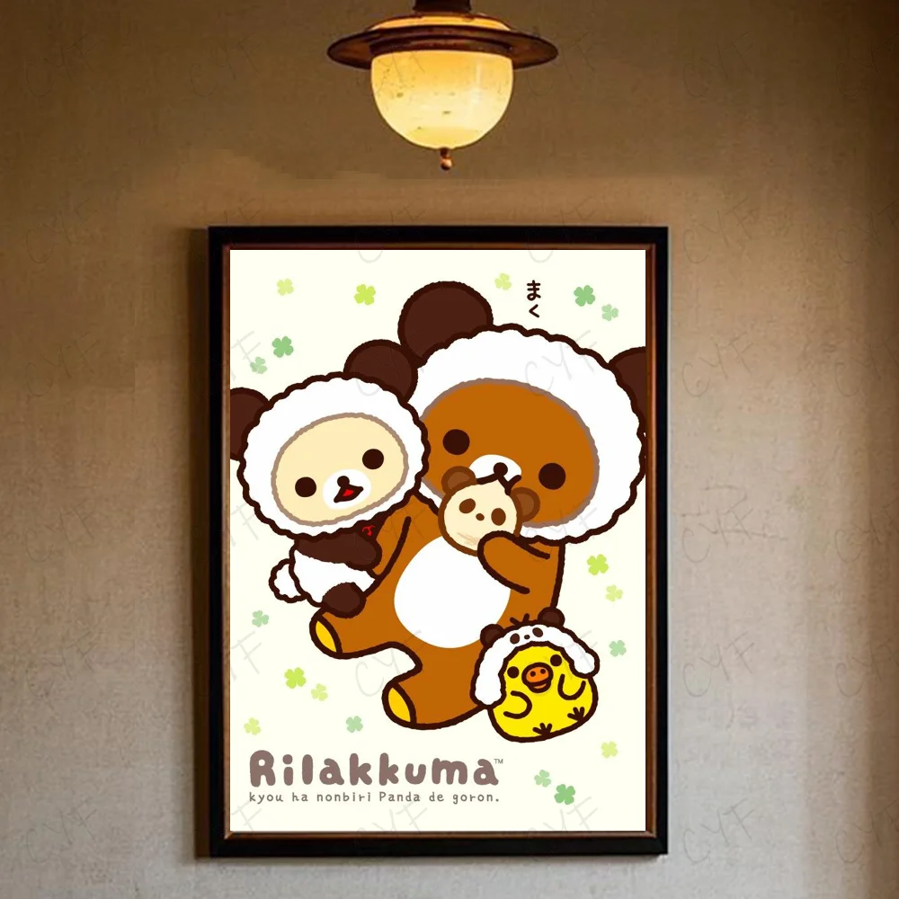 Niedliches Cartoon-Anime-Rilakkuma-Poster, hochwertige Wandkunst für Zuhause, Büro, Schlafzimmer, Wohnzimmer, Flur, Bar, perfekte Geschenkidee – Detail 17