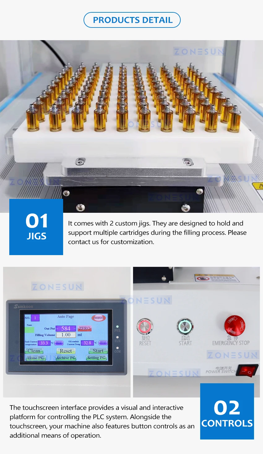 ZONESUN ZS-EL221 Automatic oil Cartridge Filling Machine