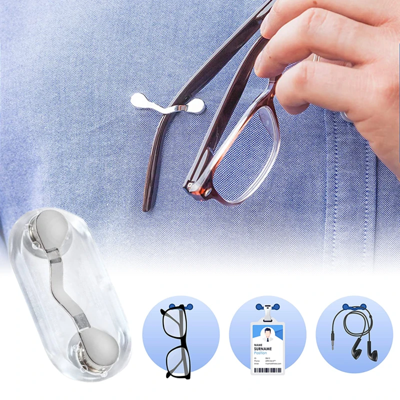 Description Picture 2 of itemMultifunction Magnetic Hang Eyeglass Holder Glasses Hook Sunglasses Headset Line Clips Portable Clothes Magnet Clip Buckles