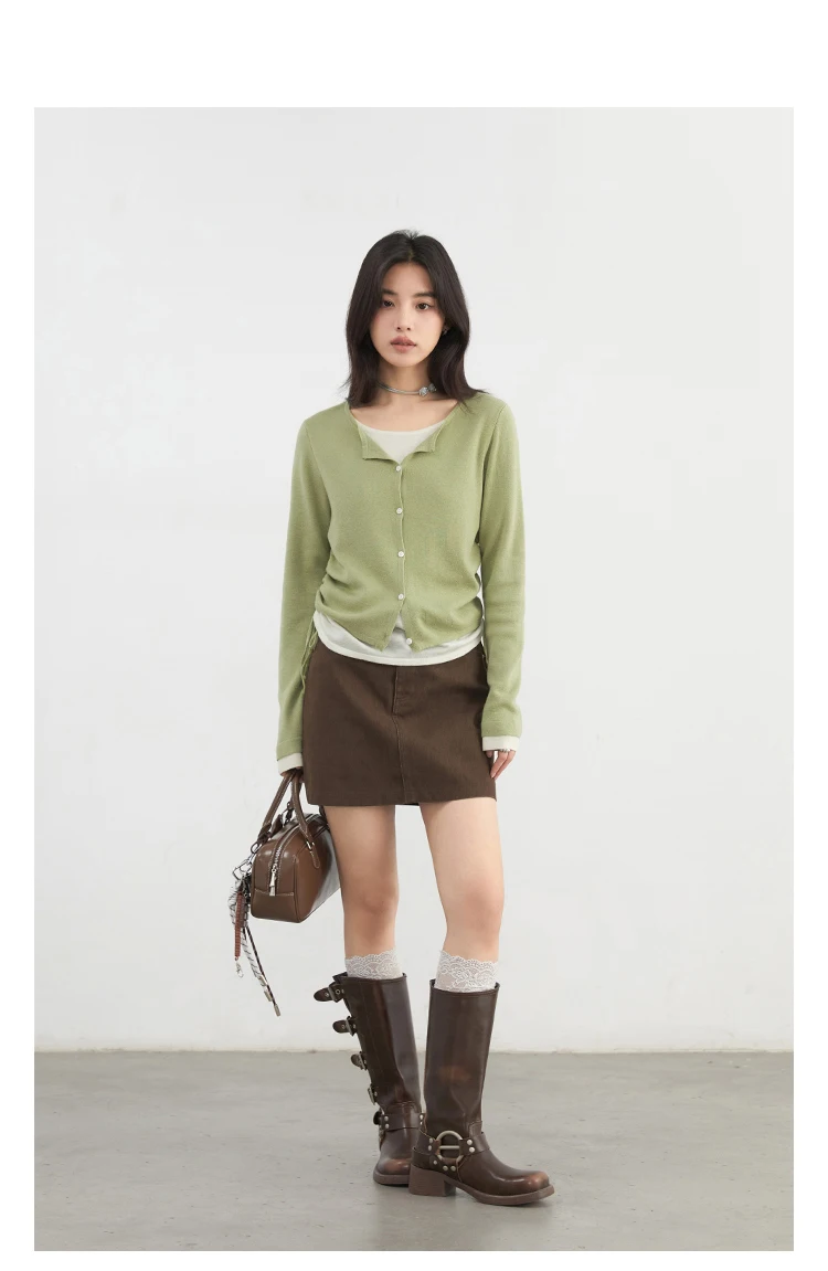 CHIC VEN New Korean Women Sweaters Slim Pullover Design Female Top O Neck Drawstring Waist Knitted Jumpers Spring Summer 2025