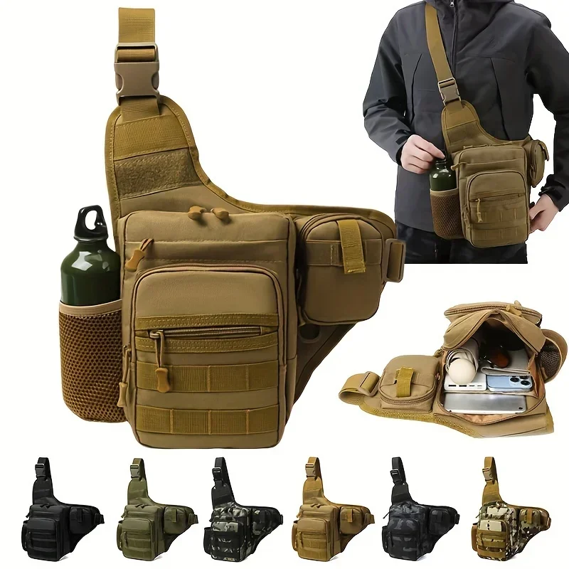 Waterproof Fishing Shoulder Bag Outdoor Sports Cycling Crossbody Chest Single Backpack Travel Climbing Camping Tactical Handbag fishing shoulder bag