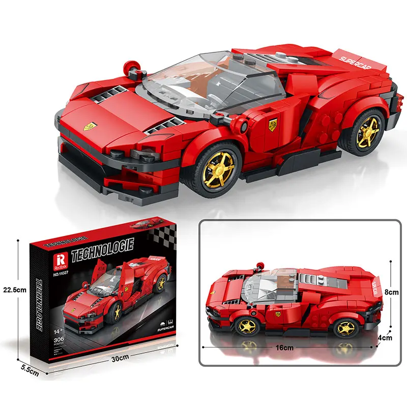 Ferra Daytona SP3 모델 럭셔리카 로고 빌딩 블록, 기술 레이싱 차량, 슈퍼카 세트, 브릭 DIY 장난감, 어린이 선물, 신제품 