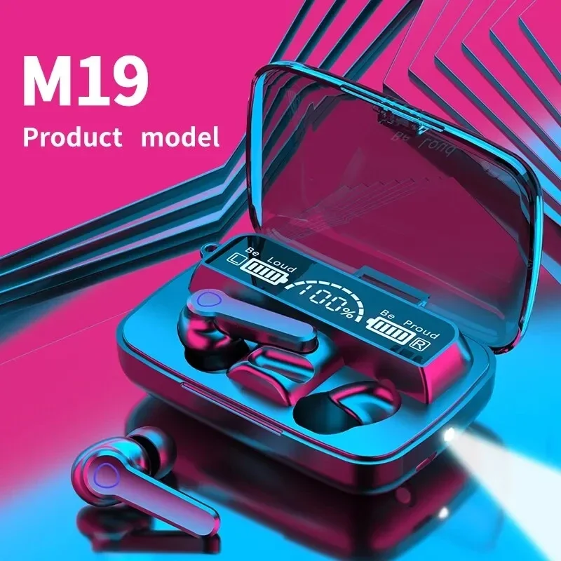 

M19 Bluetooth Headphones Wireless Tws Gaming Earbuds Noise-cancelling Touch Earphones In-ear Mini Emergency Power Bank Headset