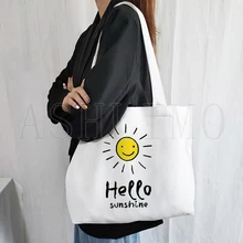 

Women Creative English Canvas Shoulder Bag Cotton Cloth Fabric Shopper Bags Reusable High Capacity Shopping Bag Ladies Handbag