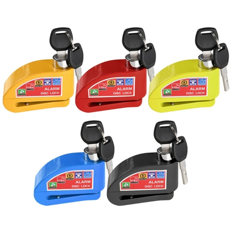 Disc Brake Lock Motorcycle Alarm Set Theft Prevention Security Wheel Disk Lock with Keys Lanyard Carry for Bikes