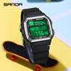 2024 SANDA 6196 Electronic Watch Multi functional Night Glow Waterproof Sports Men's Lightweight Square Classic Student Watch 4