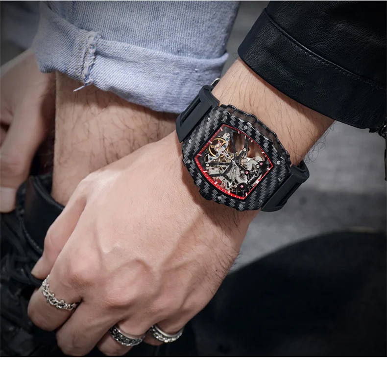 Männer Skelett Automatik Mechanische Tourbillon Skelett Vintage Tonneau Zifferblatt Herren es Top Luxus_voghion.com