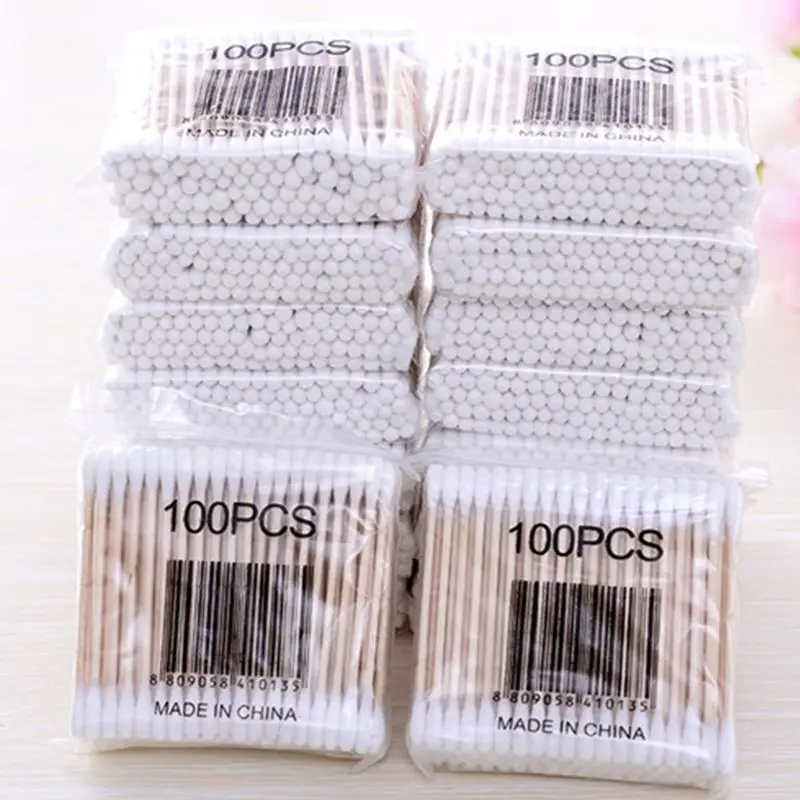 1 Pack Wooden Cotton Swabs Double-Tipped Multipurpose Safety Nose Ear Cleaning B