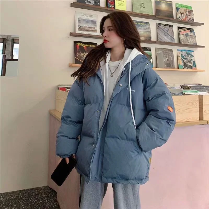 2023 Women's Winter Down Cotton Jacket 2025 New Korean Loose Fashion Short Female Hooded Thick Parkas Overcoat