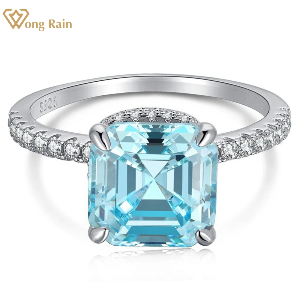 

Wong Rain 925 Sterling Silver Asscher Cut Created Moissanite Gemstone Ring For Women Engagement Ring Fine Jewelry Gift Wholesale