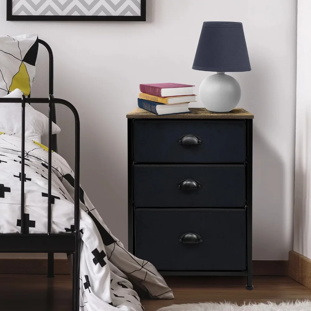 

Nightstand With 3 Drawers Classic Bedside Furniture & Accent Bedroom End TableFreight Free Bedside Tables for the Bedroom Table