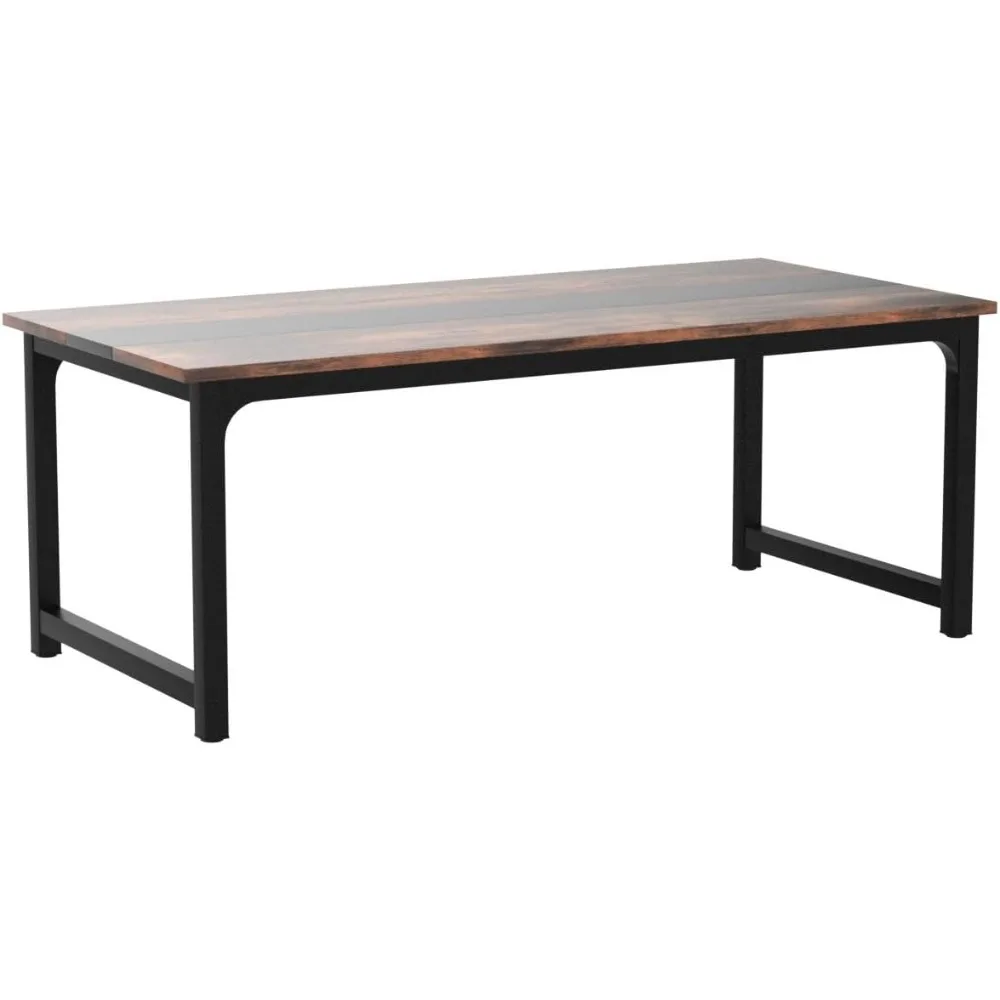 

Conference Table,Seminar Table Rectangular Table, 70.8L X 31.5W X 29.5H, Brown/Black Conference Table