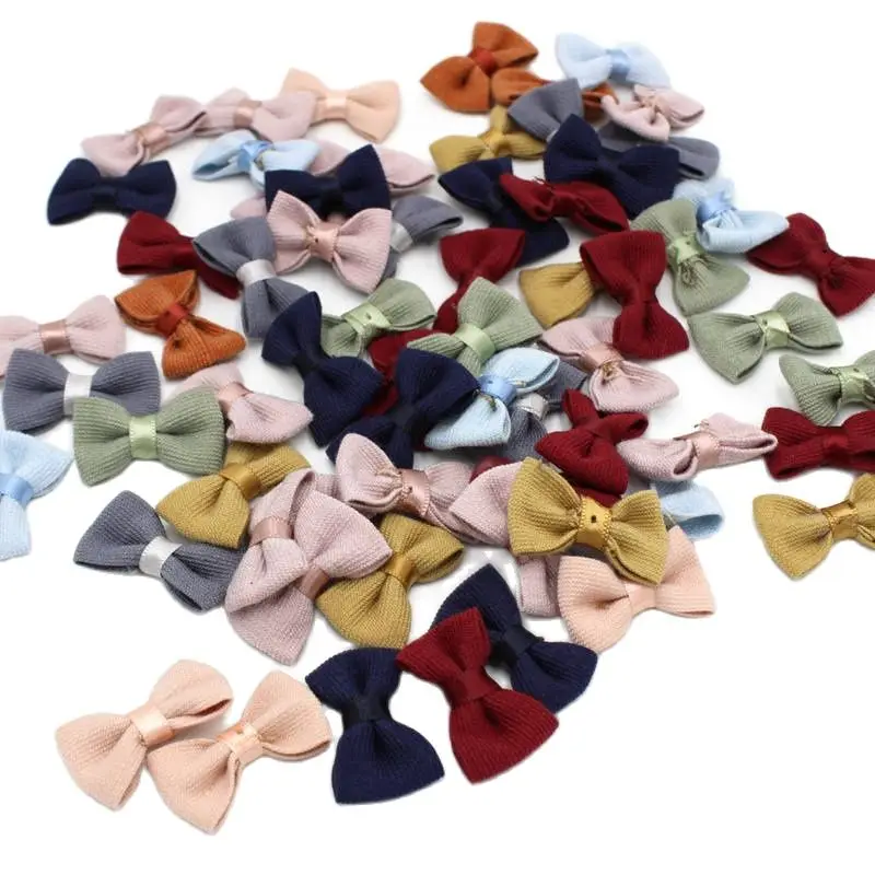 

30pcs/lot Cloth Bow-Knot Mini Rosette Bow Tie for Home Wedding Party Cloth Cake Clothing Decoration Scrapbooking Crafts Supplies