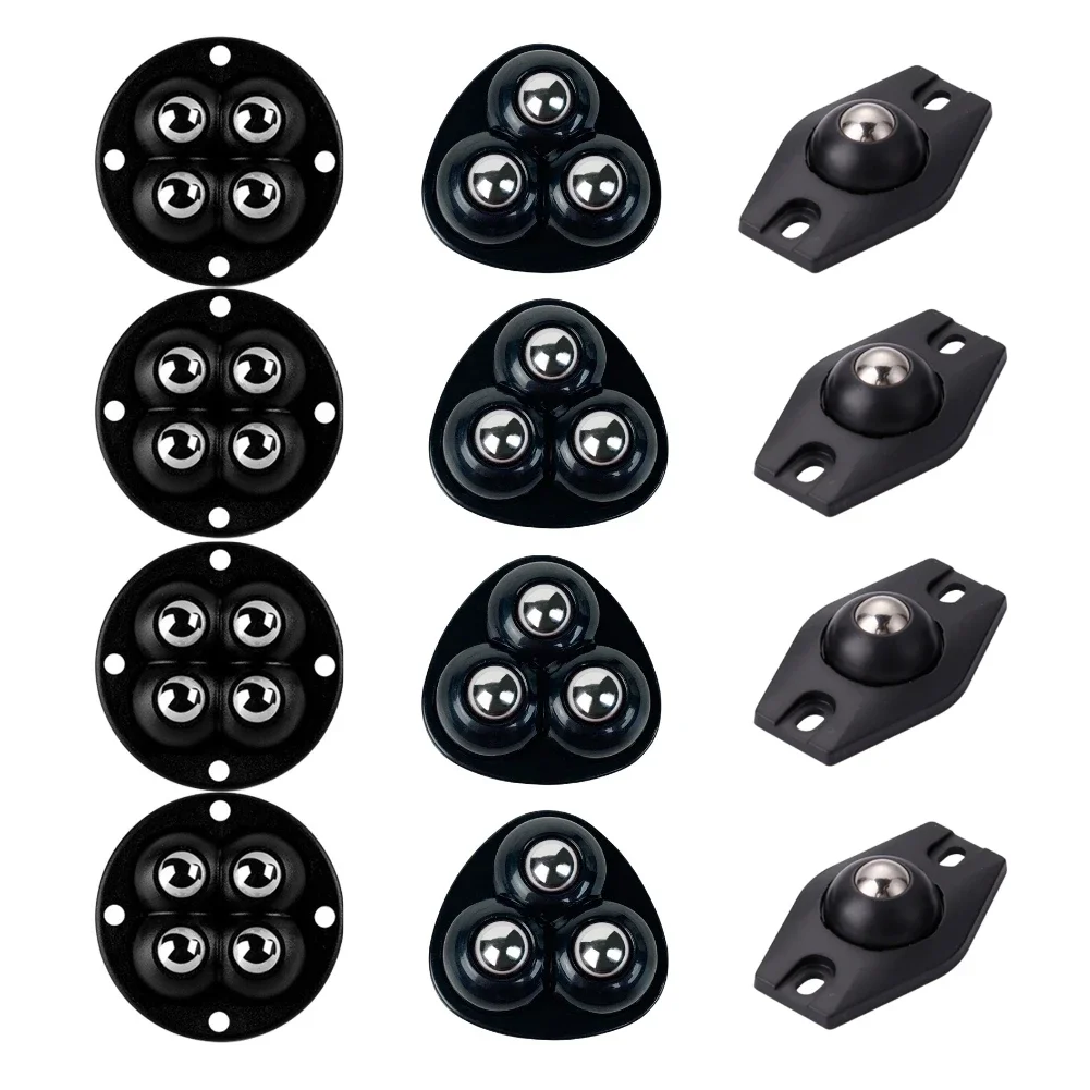Self adhesive wheels 4Pcs Universal Pulley Rotating Mute 4 Beads Ball Furniture Storage Box Bedside Table Move Accessories