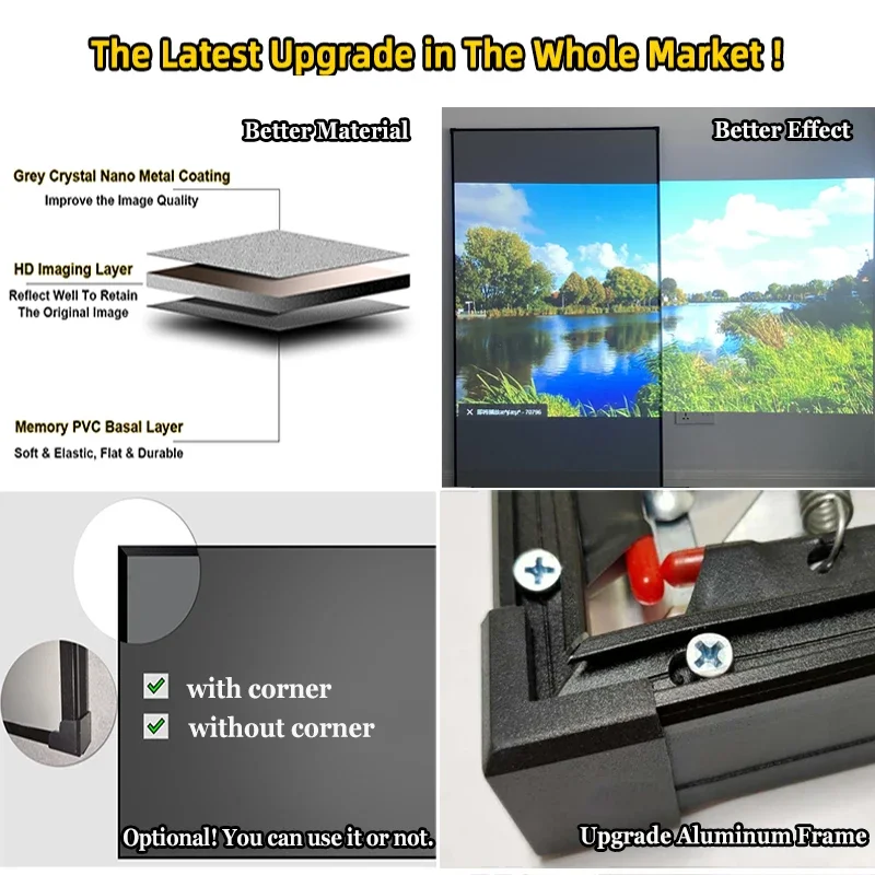 ALR Projector Screen 3D Nano Grey Crystal Ambient Light Rejecting Fixed Frame 1CM Ultra Narrow Border CLR 4K 8K Projection 2024