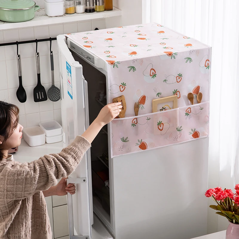 Description Picture 3 of itemRefrigerator Dust Cover PEVA Waterproof Print Foldable Storages Side Environmentally Friendly Househlod Smooth Washing Machine