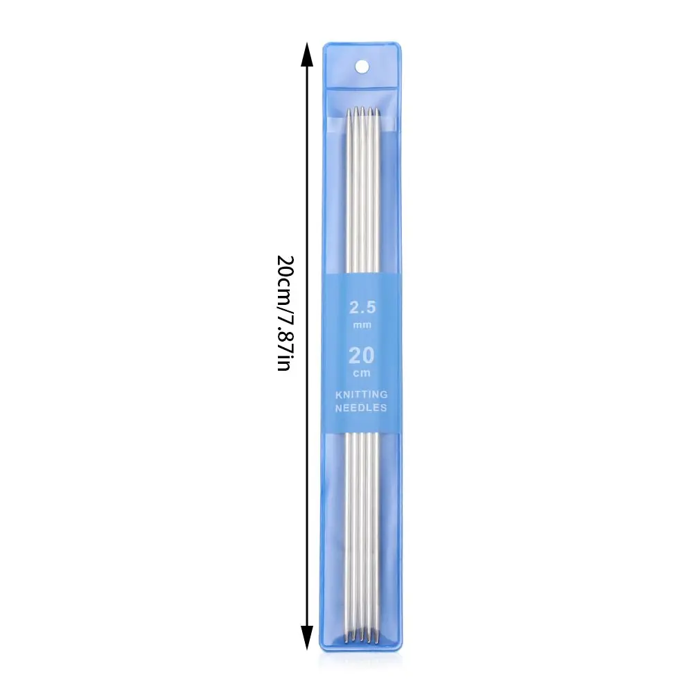 5Pcs Size 2-5mm Straight Knitting Needles DIY Sweater Weave Knitting Tools Stainless Steel Crochet Hooks Metal Crochet