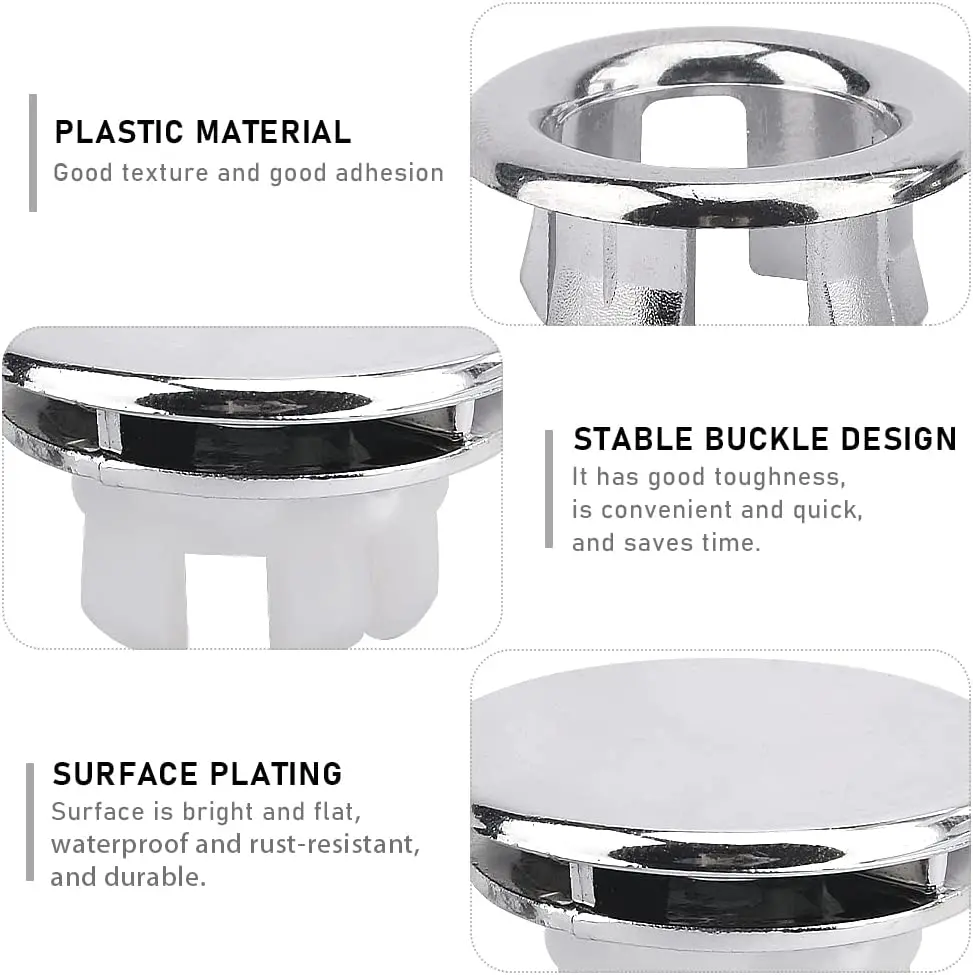 Sink Hole Round Overflow Cover Basin Trim Bath Kitchen Bathroom sink hole cover basin drain cover