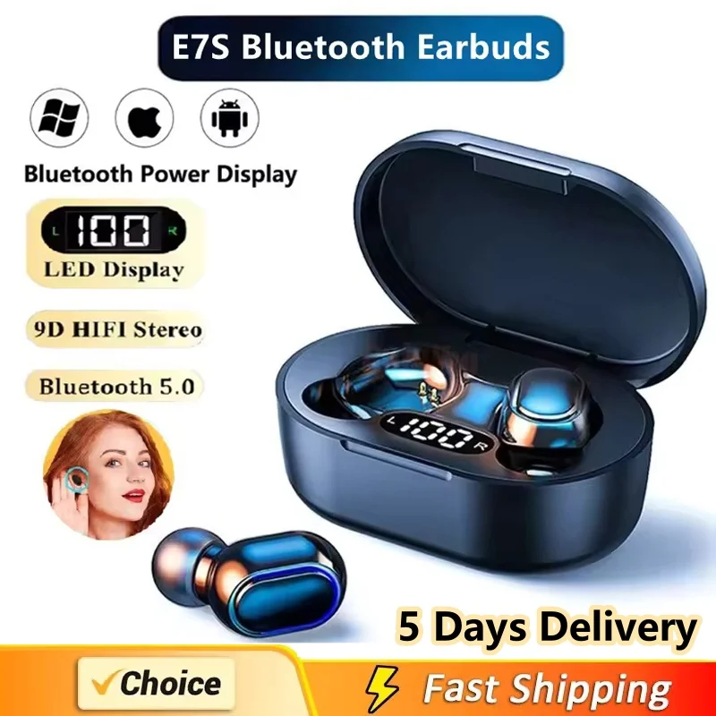 E7S Tws Gaming Headset Bluetooth Earphones Earbuds Blutooth Earphone Wireless Hearing Aids Sport Ear Buds Hifi headphones