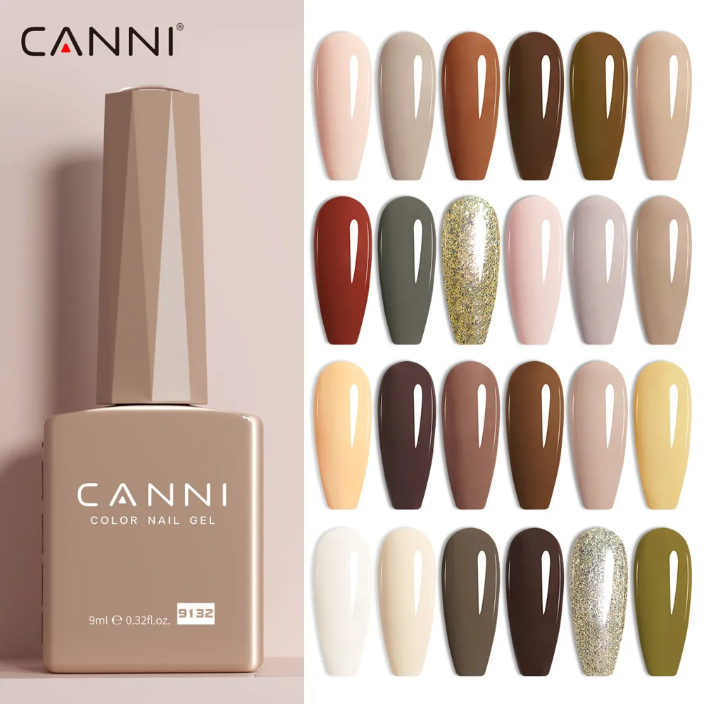 CANNI Gel Nail Polish VIP Kit Gorgeous Color Full Coverage HEMA FREE Soak Off UV LED Semi Permanent Gel Varnish Winter Nails