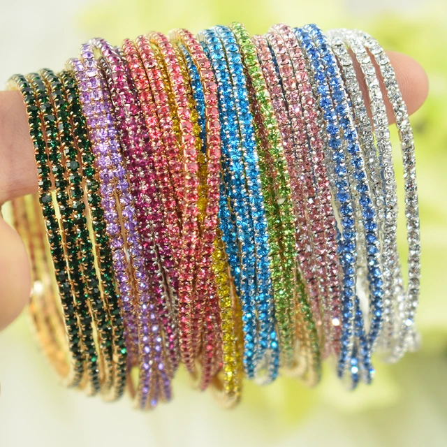 5pcs/lot Multi Color Elastic Crystal Bracelets for Girls Rhinestones Glass  Charms Bracelets for Jewelry Making Friendship - AliExpress