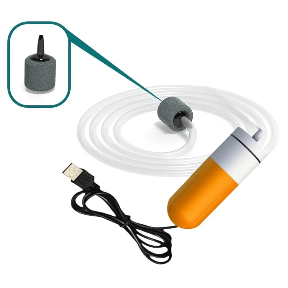 משאבת אוויר לאקווריום עם מהירות ניתנת להתאמה, טעינה באמצעות USB, מדחס אוויר נייד, שקטה במיוחד, מיני משאבת חמצן