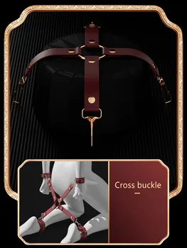 Sexy BDSM Leather Plush Bundle Set, Exotic Sex Toy, Gear Collar, Hip, Oral Erotic Bundle, Eye Mask, Whipping Nipple Clip 6