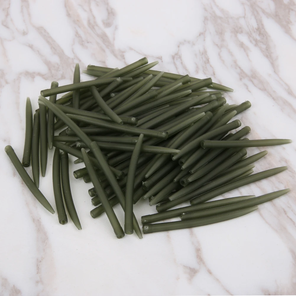 20/50/100pcs 53mm Anti Tangle Rubber Sleeves Connect with Fishing Hook Carp Coarse With Fishing Hook Sleeves Rubber Tip Tube