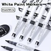 3/6/10Pcs Straight liquid White Marker Paint Pens Brush Acrylic White Permanent Marker for Drawing Rock Painting Stone Ceramic 1
