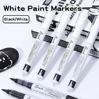3/6/10Pcs Straight liquid White Marker Paint Pens Brush Acrylic White Permanent Marker for Drawing Rock Painting Stone Ceramic 1