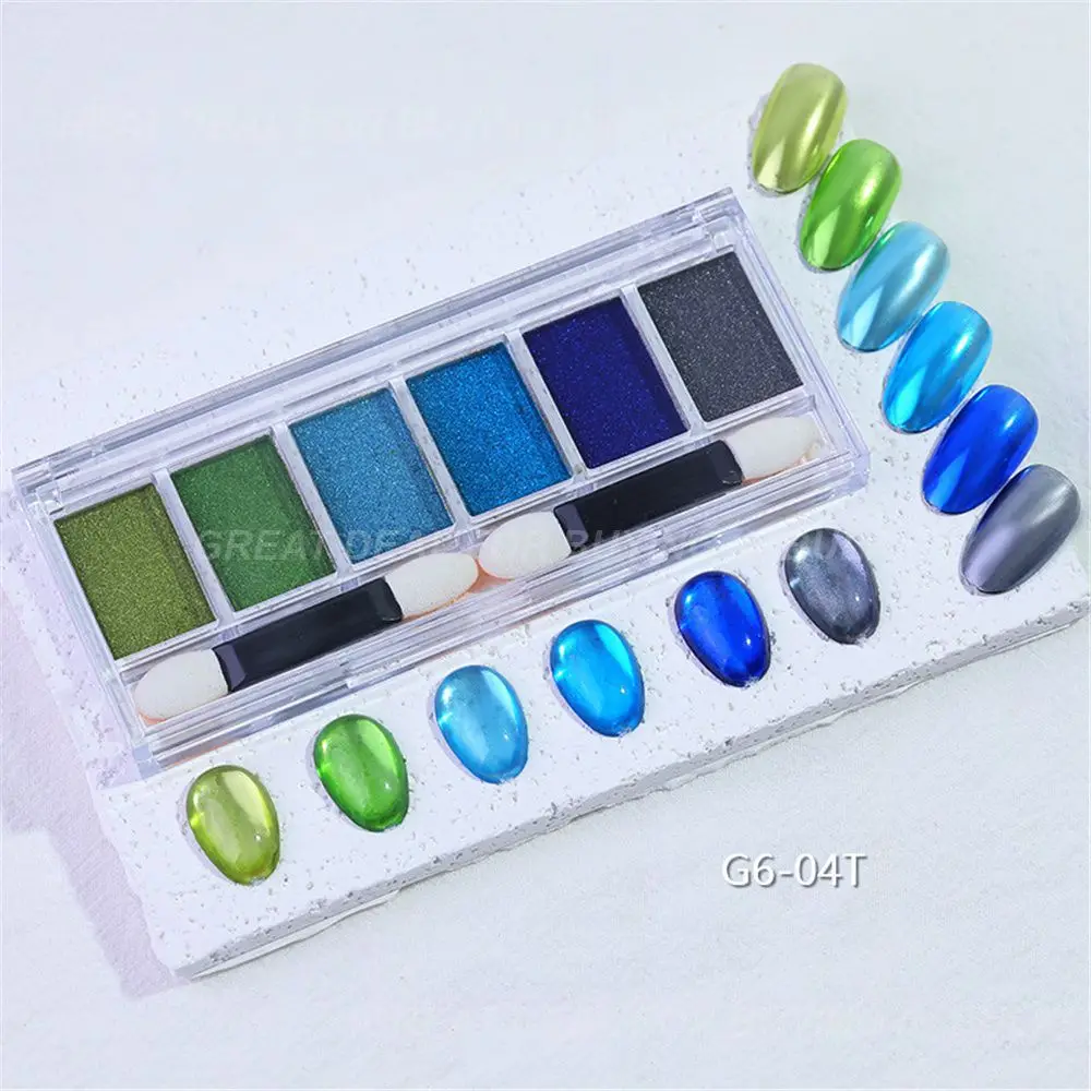 Champagne Gold Solid Mirror Powder 6 Colori Champagne Gold Mirr Mirror Farina Super Fine Aurora Powder Nail Art Glitter