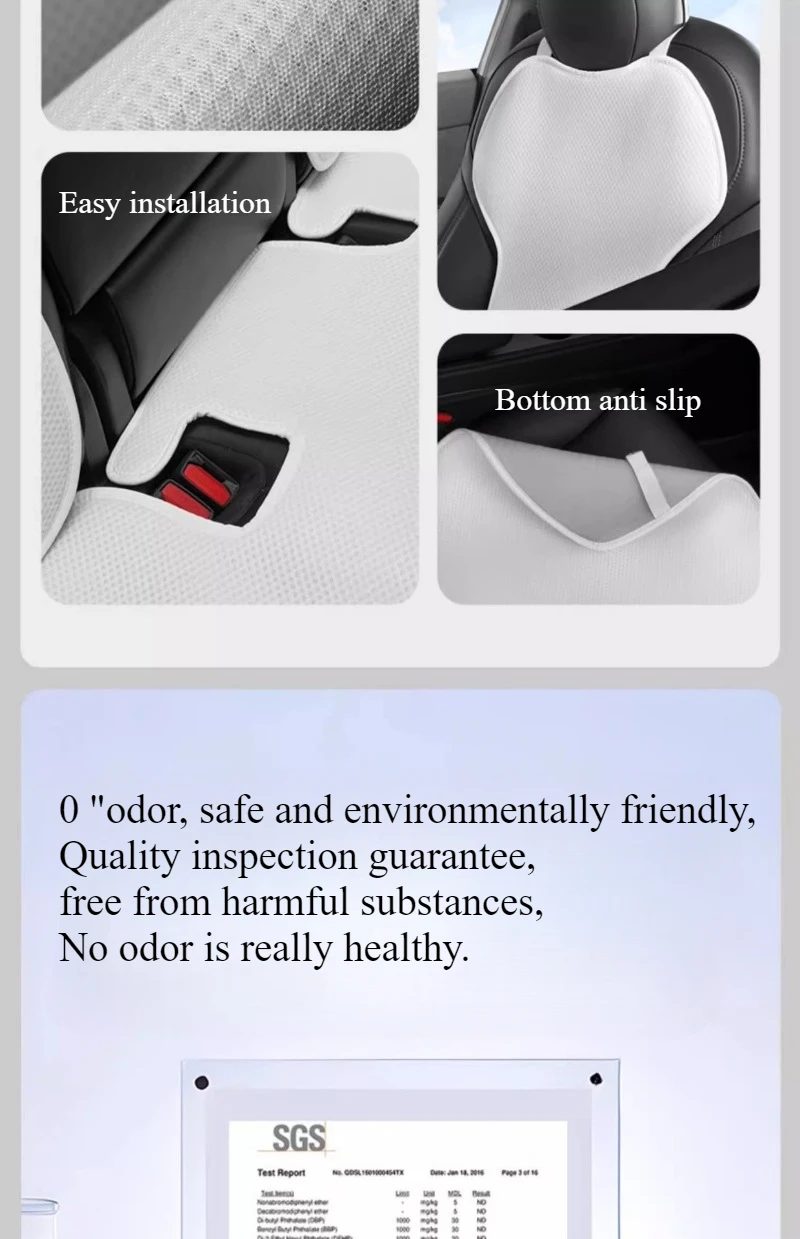Ice Silk Car Seat Cushion for Tesla Model Y Juniper 2025 Mats Breathable All Sea