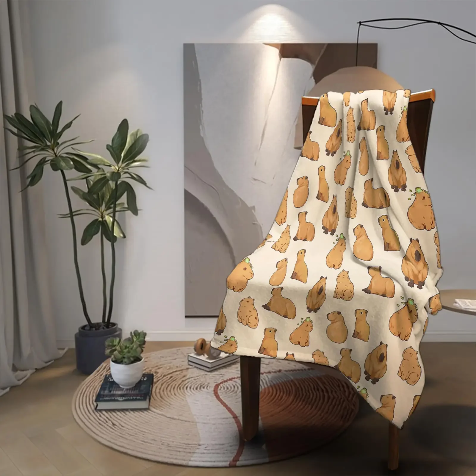 KACISSTY Animals Capybara Blankets Funny Cute Capybaras Theme Throw Blanket Thin Flannel Quilts Air Condition Quilt Gifts 5