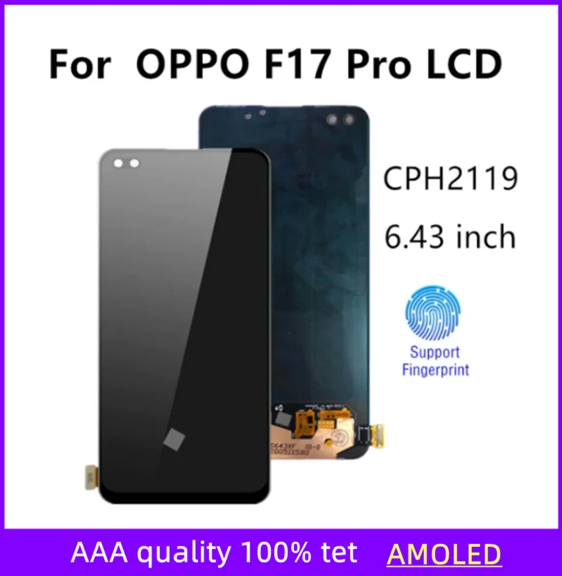 6.43'' AMOLED For OPPO F17 Pro LCD Display Touch Screen Digitizer