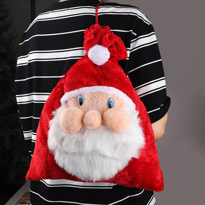 Christmas Large Santa Claus Bag with Drawstring Velvet Candy Gift Storage Bag 2025 Christmas Tree Home Decoration New Year Party