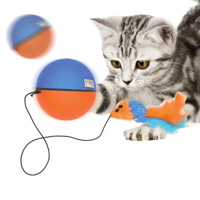

Игрушка-мяч для кошек, Электрический вращающийся мяч, игрушки для кошек, Интерактивная игрушка для домашних животных с плюшевой подвеской, автоматическая вращающаяся игрушка для кошек и котят
